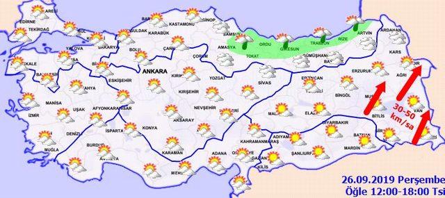 26 eylül hava durumu