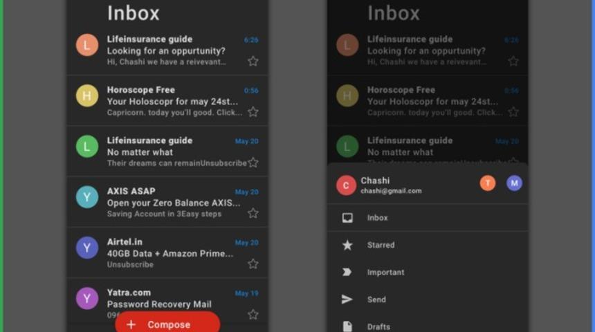 Gmail iOS ve Android için karanlık temayı duyurdu