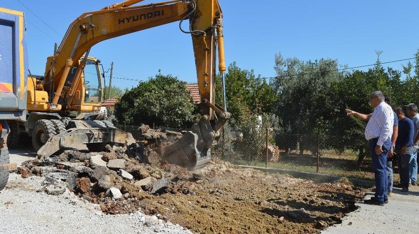 Bozulan grup yolunda bakım-onarım yapılıyor