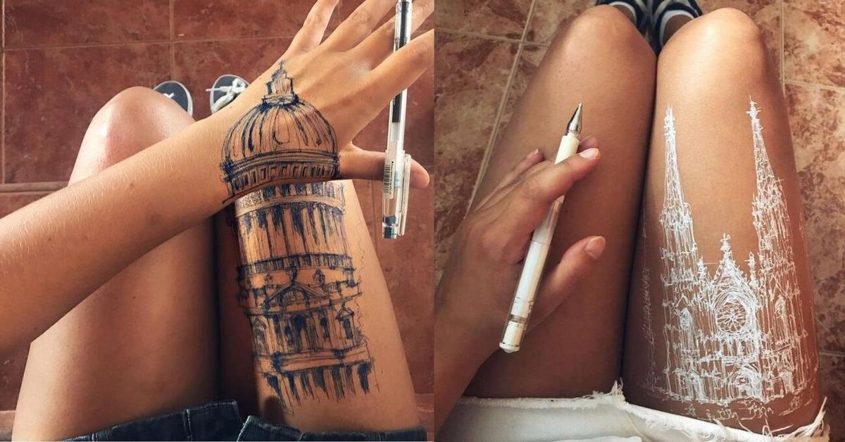 Kağıt yerine bedenini kullanan kadın g&ouml;renleri b&uuml;y&uuml;l&uuml;yor!