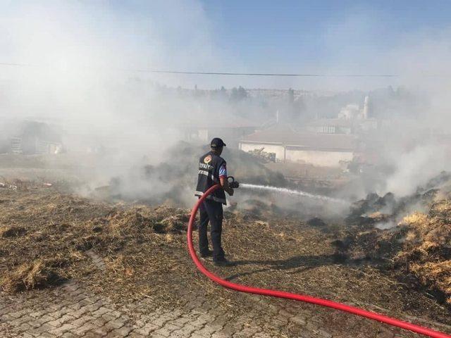 Karaman’da saman yangını