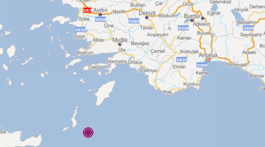 Akdeniz'de 4 büyüklüğünde deprem!