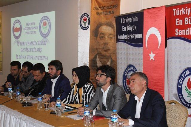 Erzurum Eğitim-Bir-Sen iş yeri temsilcileriyle bir araya geldi