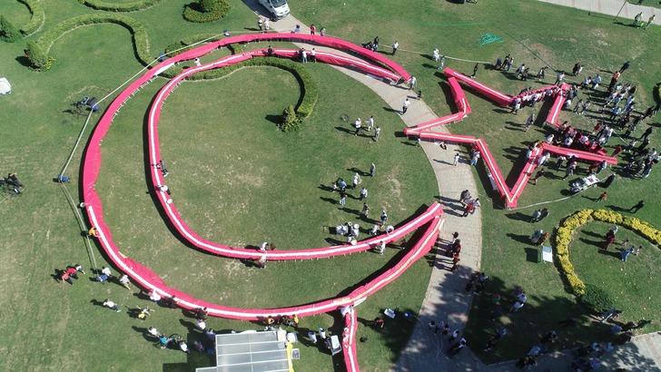 İzmir'de 2 bin 842 metre uzunluğundaki pasta ile rekor kırıldı G1