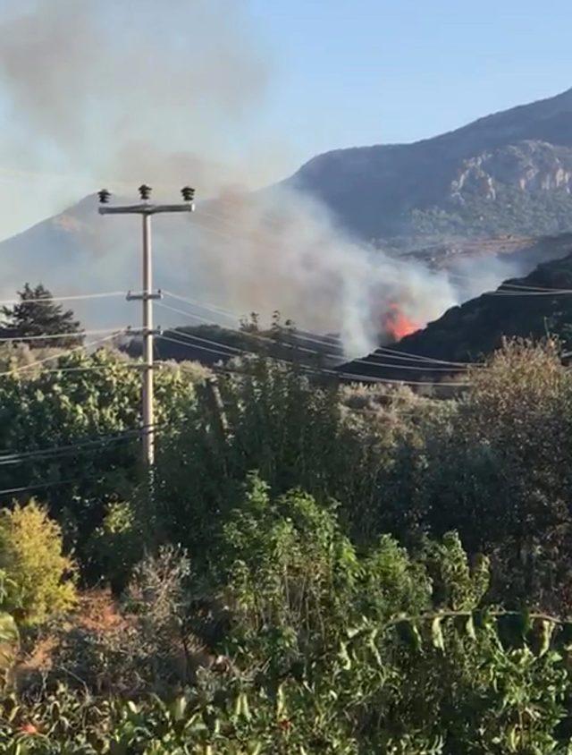 Datça’da boş tarlada çıkan yangın korkuttu