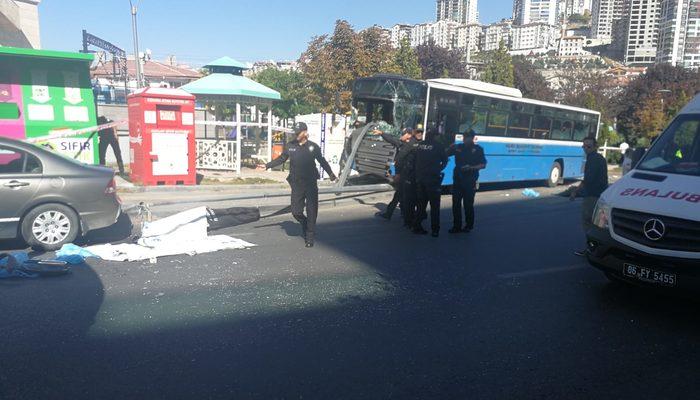 Ankara'da özel halk otobüsü otobüs durağına girdi! Hayatını kaybedenler var
