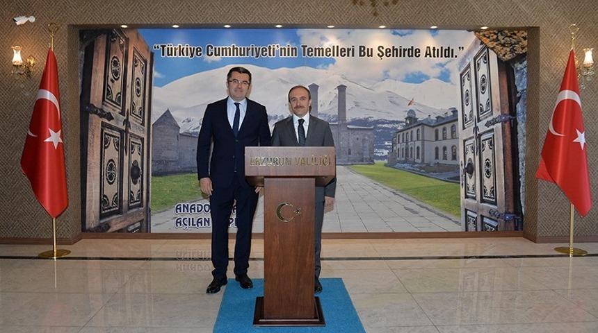 Vali C&uuml;neyt Epcim, Erzurum Valisi Okay Memiş&rsquo;i ziyaret etti