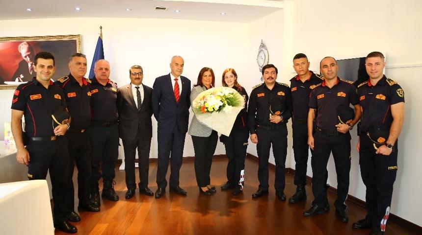 İtfaiyecilerden Başkan Çerçioğlu’na ziyaret
