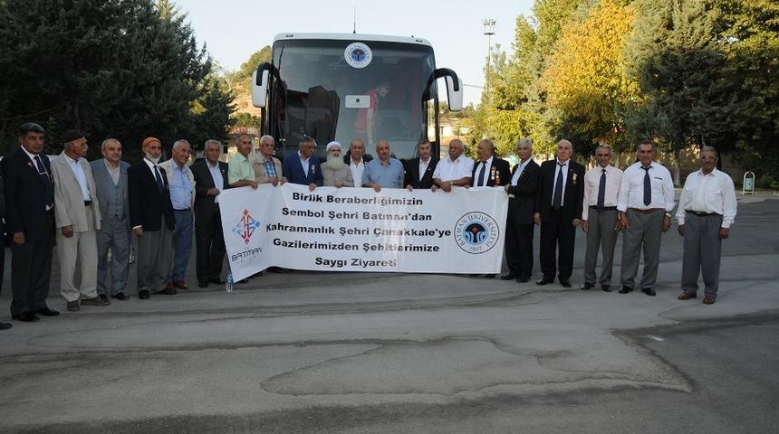 Batman’dan kahramanlık şehri Çanakkale’ye gazilerden şehitlere saygı