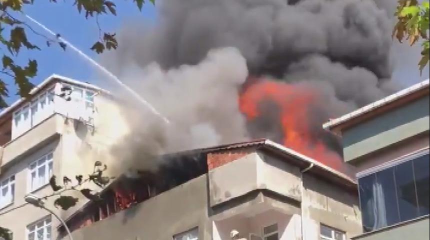 Kartal'da korkutan yangın!