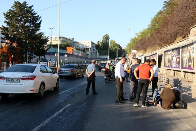 Motosiklet sürücüsü kaza yaptı ilk yardımına İBB hemşiresi koştu