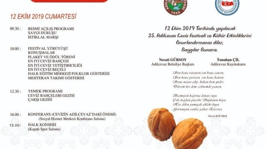 Adilcevaz 25. Ceviz Festivali Ve K&uuml;lt&uuml;r Etkinlikleri d&uuml;zenlenecek