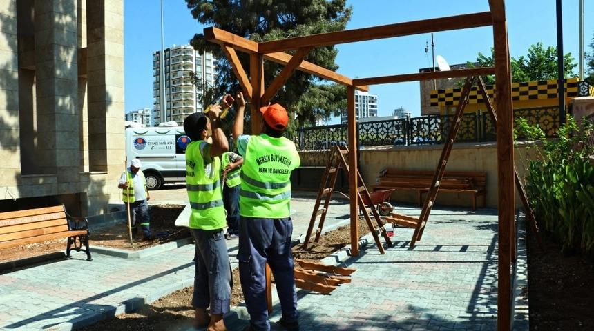 B&uuml;y&uuml;kşehir Belediyesi&rsquo;nden Cemevi bah&ccedil;esine peyzaj d&uuml;zenlemesi