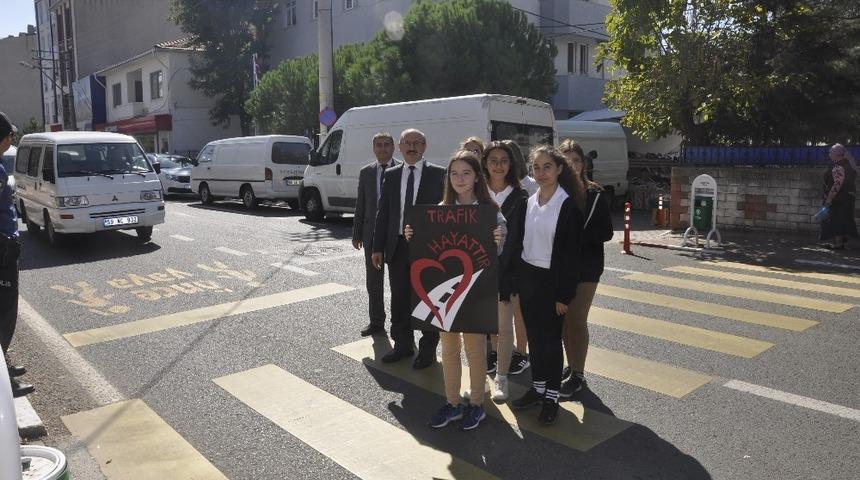 Muratlı&rsquo;da yaya g&uuml;venliği n&ouml;beti