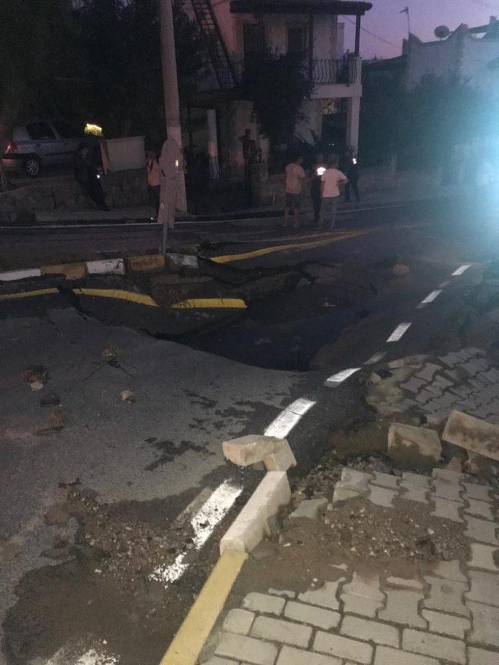 Önce patlama sesi geldi ardından asfalt çöktü! Bodrum savaş alanına döndü G4