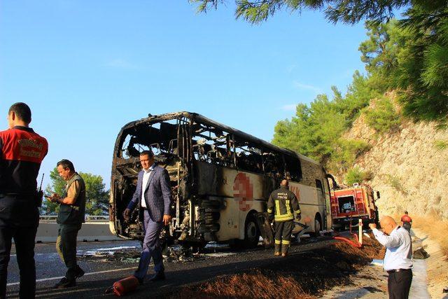 Muğla’da otobüs yangını