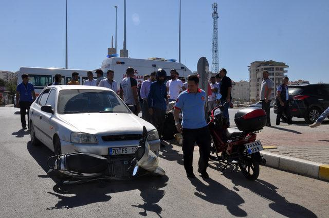 Otomobilin çarptığı bisikletli yaralandı, kadın sürücü ağladı