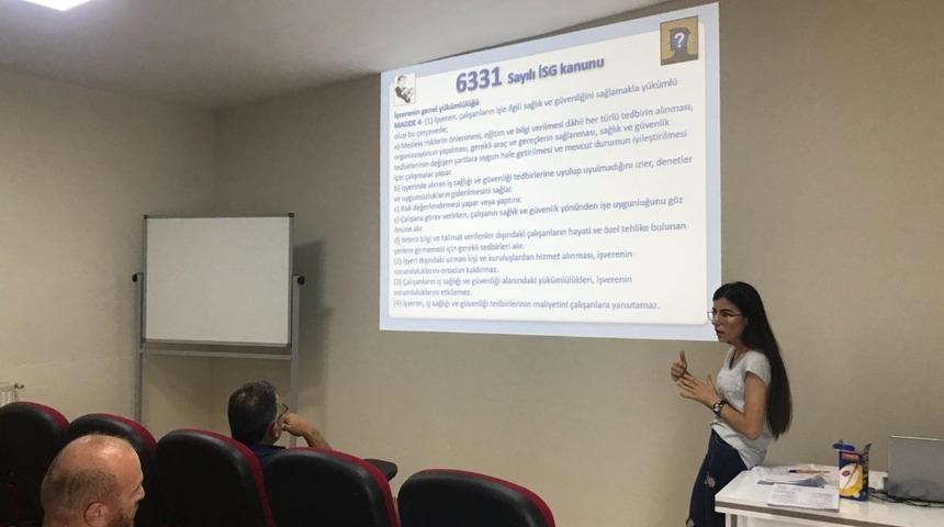 K&ouml;rfez Belediyesi personeline iş g&uuml;venliği eğitimi