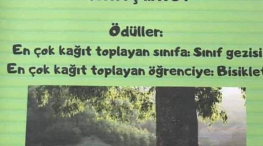 En çok kağıt toplayan öğrenci ve sınıf ödüllendirliyor