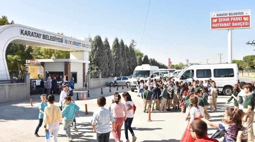 Karatay Hayvanat Bah&ccedil;esi&rsquo;ne &ouml;ğrencilerden yoğun ilgi