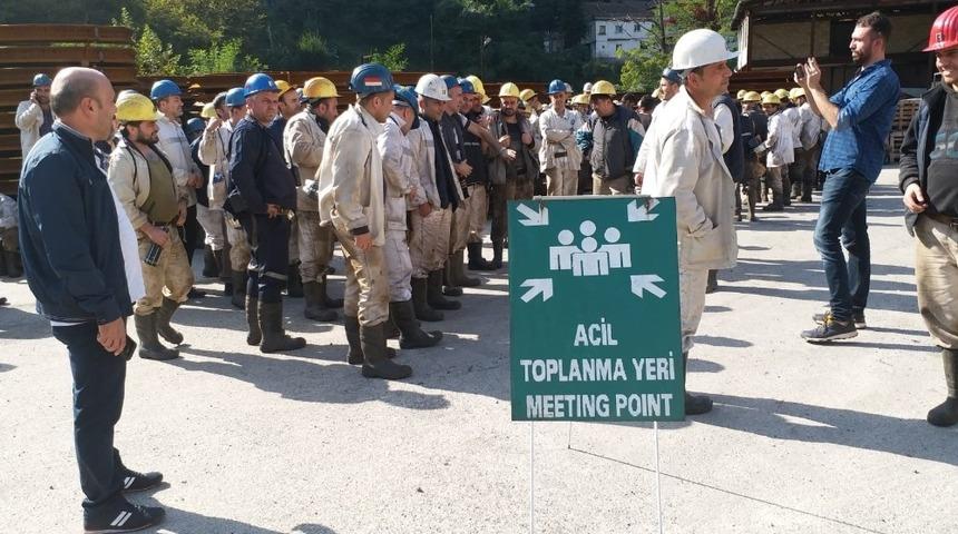 Maden ocağında yangın tatbikatı başarıyla tamamlandı