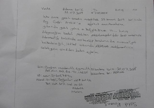 A-4 kağıdında sahte senetle icra iddiası