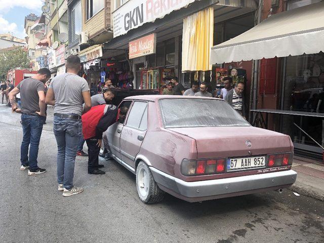 Alaplı’da hareket halindeki otomobil alev aldı