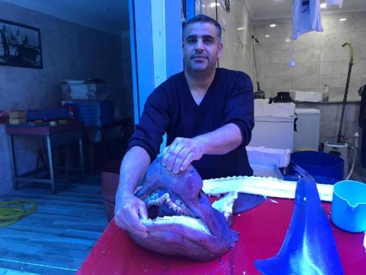 Tam 2 metre! Tezgahtaki köpek balığı görenleri şaşırttı G4