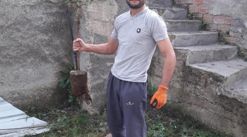 Din g&ouml;revlileri, cami bah&ccedil;elerine fidan dikti