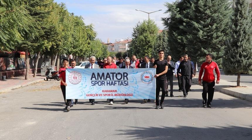 Karaman&rsquo;da &ldquo;Amat&ouml;r spor haftası&rdquo; etkinlikleri kortej y&uuml;r&uuml;y&uuml;ş&uuml; ile başladı
