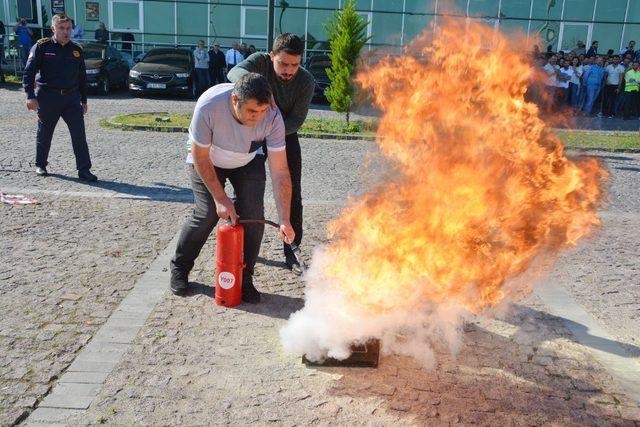 YEDAŞ’ta gerçeğini aratmayan yangın tatbikatı