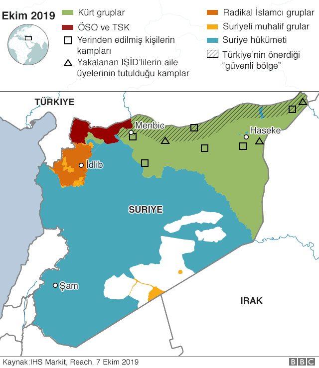 Kuzey Suriye haritası