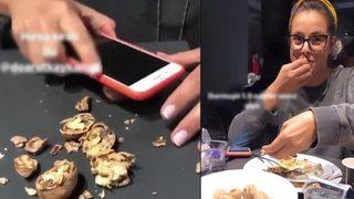 Doğa Rutkay son model telefonla ceviz kırdı