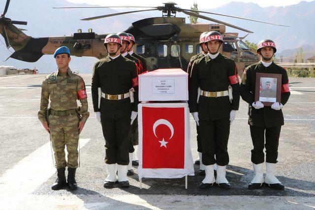 Kazada şehit olan asker, törenle uğurlandı