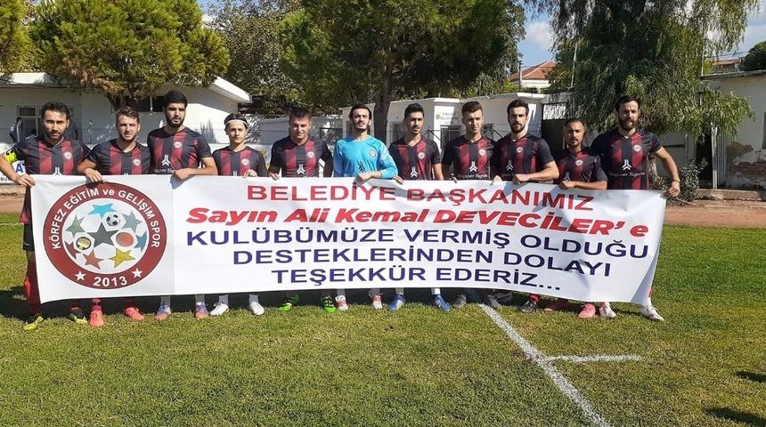 Ma&ccedil; &ouml;ncesi başkana jest