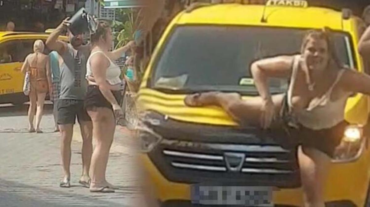 Marmaris'te yarı &ccedil;ıplak turist kadın herkesi şaşkına &ccedil;evirdi