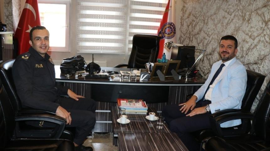 &Uuml;rg&uuml;p Belediye Başkanı Akt&uuml;rk, İl&ccedil;e Emniyet M&uuml;d&uuml;r&uuml; Erhan&rsquo;ı ziyaret etti