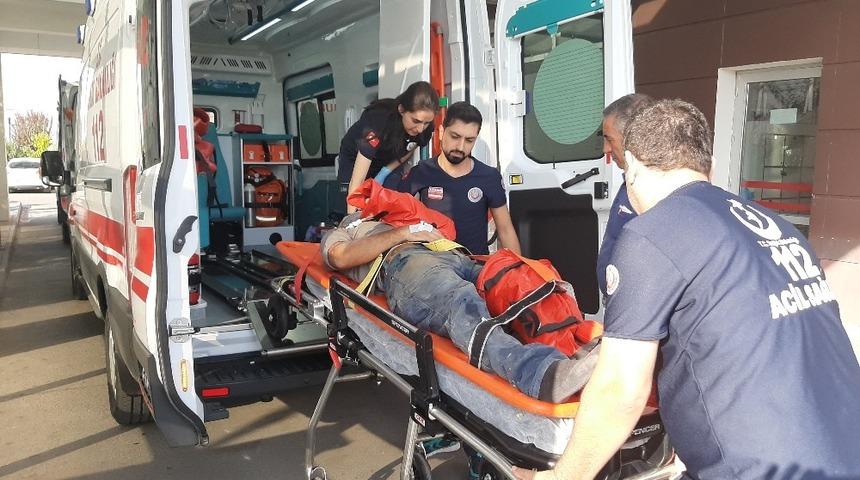 Y&uuml;ksekten d&uuml;şen inşaat iş&ccedil;isi yaralandı