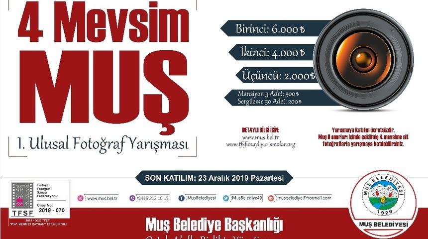 Muş Belediyesinden &lsquo;4 Mevsim Muş&rsquo; temalı &ouml;d&uuml;ll&uuml; fotoğraf yarışması