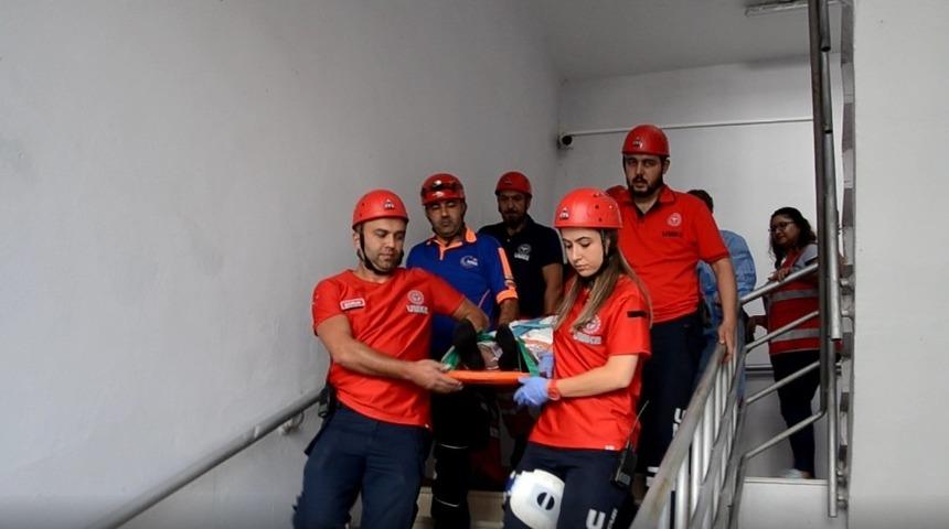 Eğitim ve araştırma hastanesi’nde deprem tatbikatı