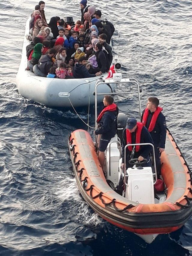 Kuşadası Körfezi’nde 40’ı çocuk 81 göçmen yakalandı