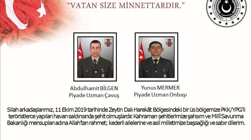 MSB: Zeytin Dalı Harekat bölgesinde 2 şehit (2)