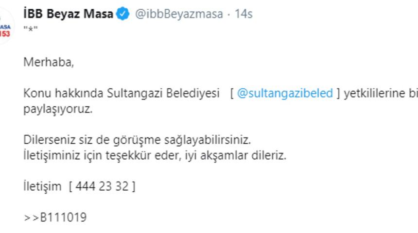 İBB'nin Twitter'daki açıklamasına Sultangazi Belediyesi'nden tepki