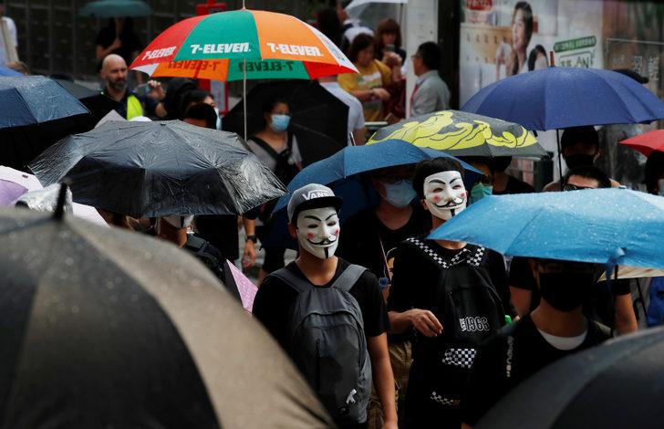 Çin'in Hong Kong Özel İdari Bölgesi'nde maskeli protesto G3