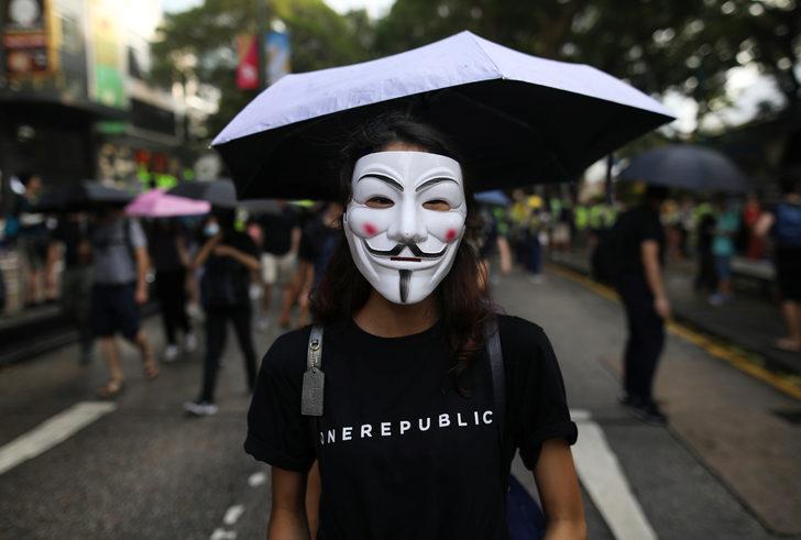 Çin'in Hong Kong Özel İdari Bölgesi'nde maskeli protesto G4