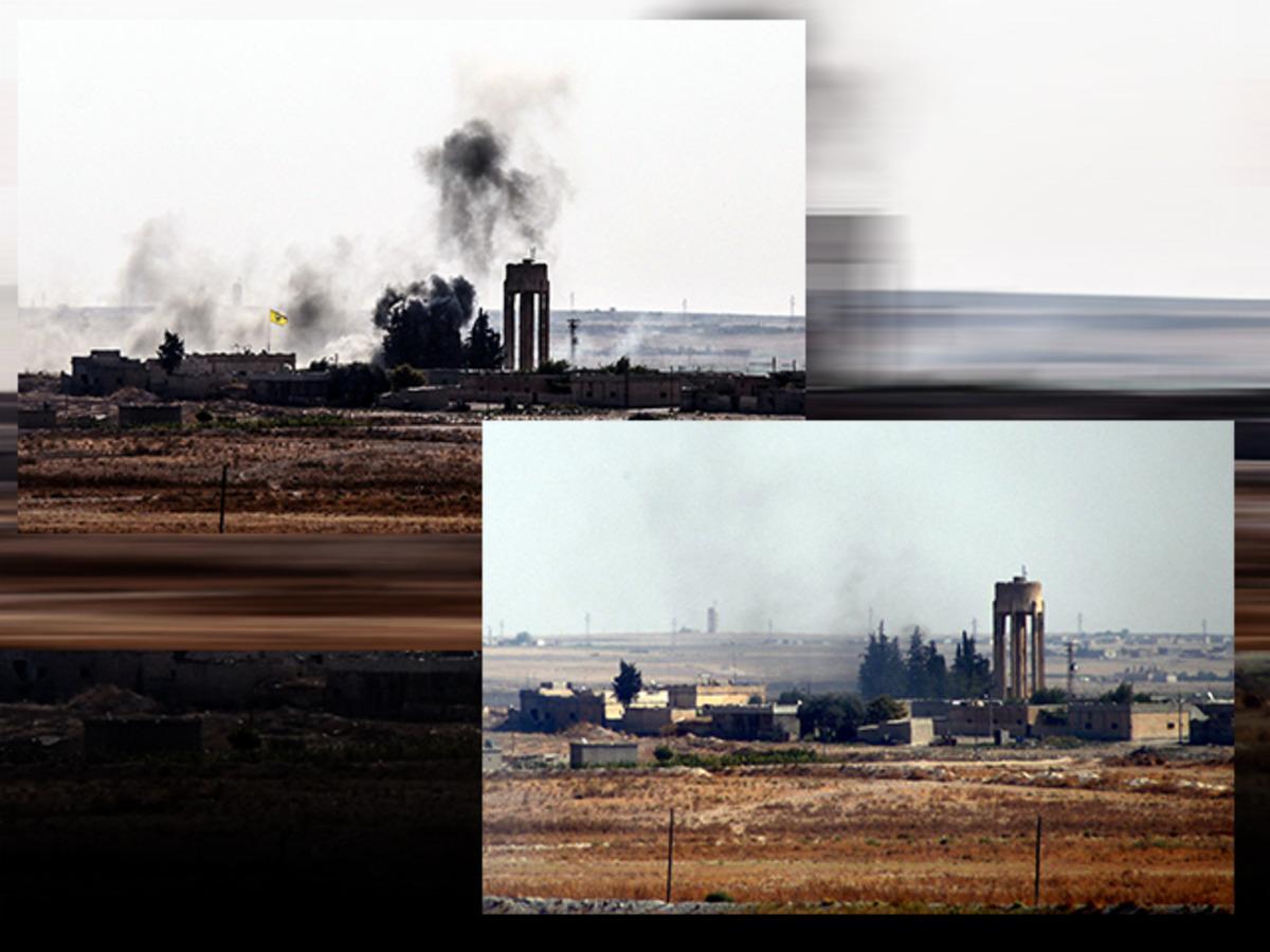 Tel Abyad'ın doğusundaki PKK/YPG'nin pa&ccedil;avraları indirildi