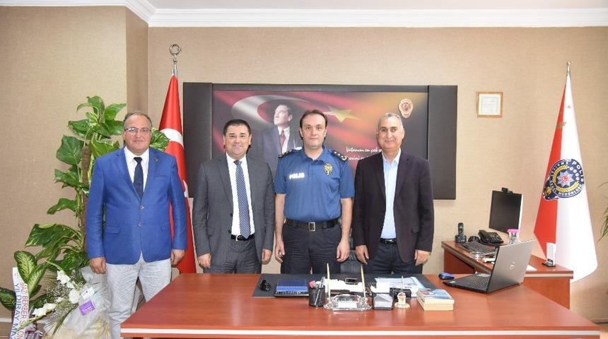 Başkan ve yardımcılarından Emniyet Müdürüne hoş geldin ziyareti