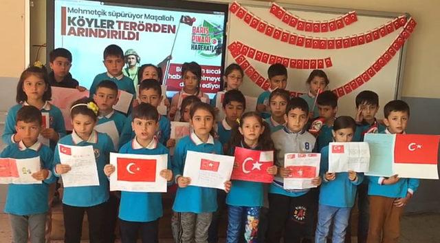 Minik öğrencilerden Barış Pınarı Harekatı'na destek
