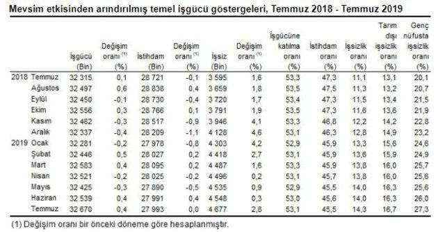 TÜİK- İşsizlik Temmuz döneminde yüzde 13.9'a yükseldi (2)