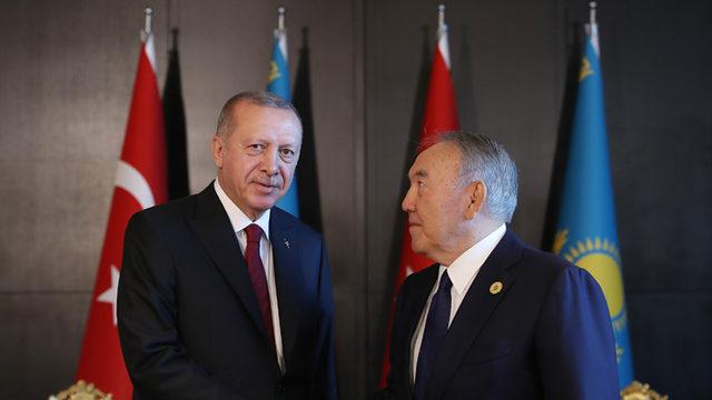 Erdoğan, Kazakistan'ın Kurucu Cumhurbaşkanı Nazarbayev ile görüştü